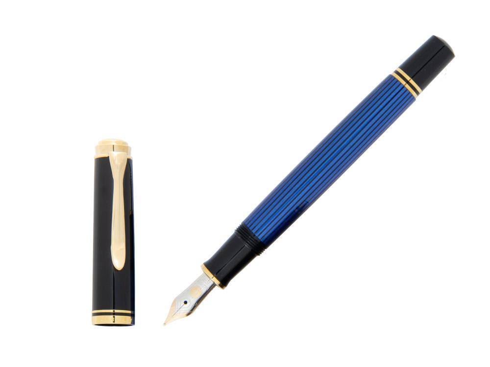 Stylo Plume Pelikan Souverän M400 - Noir-Bleu - Plume Or 14 carat