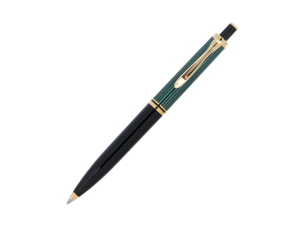 Stylo bille Pelikan K400, Noir et vert, Attributs or, 996835