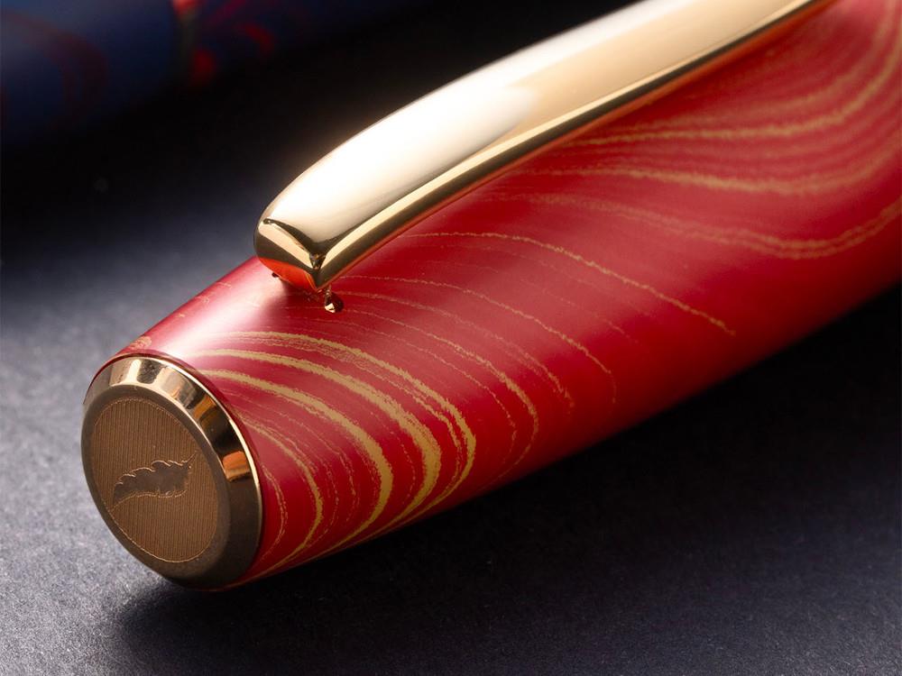 Stylo Scribo La Dotta Liber, Ebonite, Rouge, Or 18k,  DOTFP24YG1803