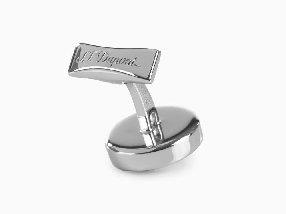 Boutons de Manchette S.T. Dupont Round, Acier, Laque, Palladium, Noir, 005576