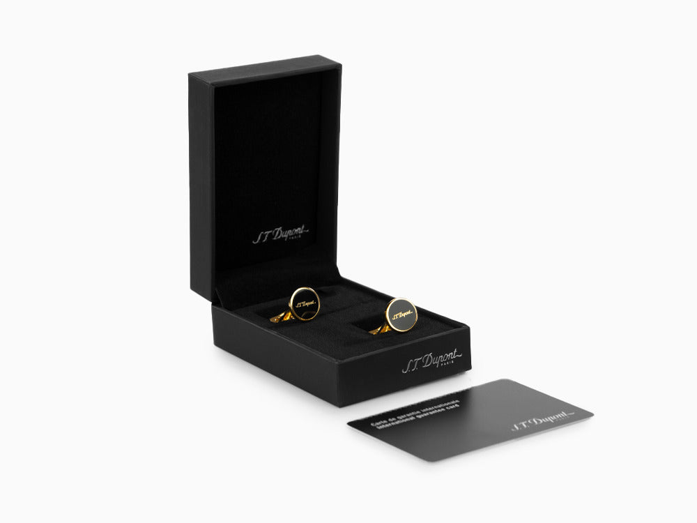 Boutons de Manchette S.T. Dupont D, Laque, Or, Noir, 005833