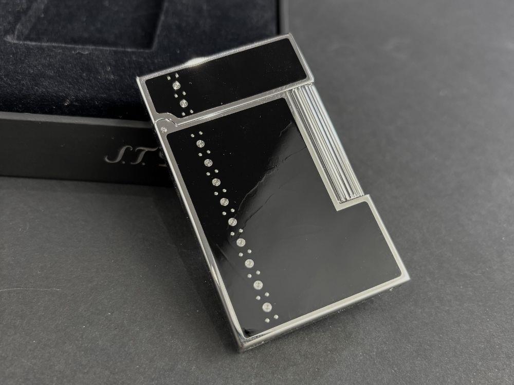 Briquet S.T. Dupont Ligne 2 Derby, Laque, Attributs Palladium, Noir, 016434