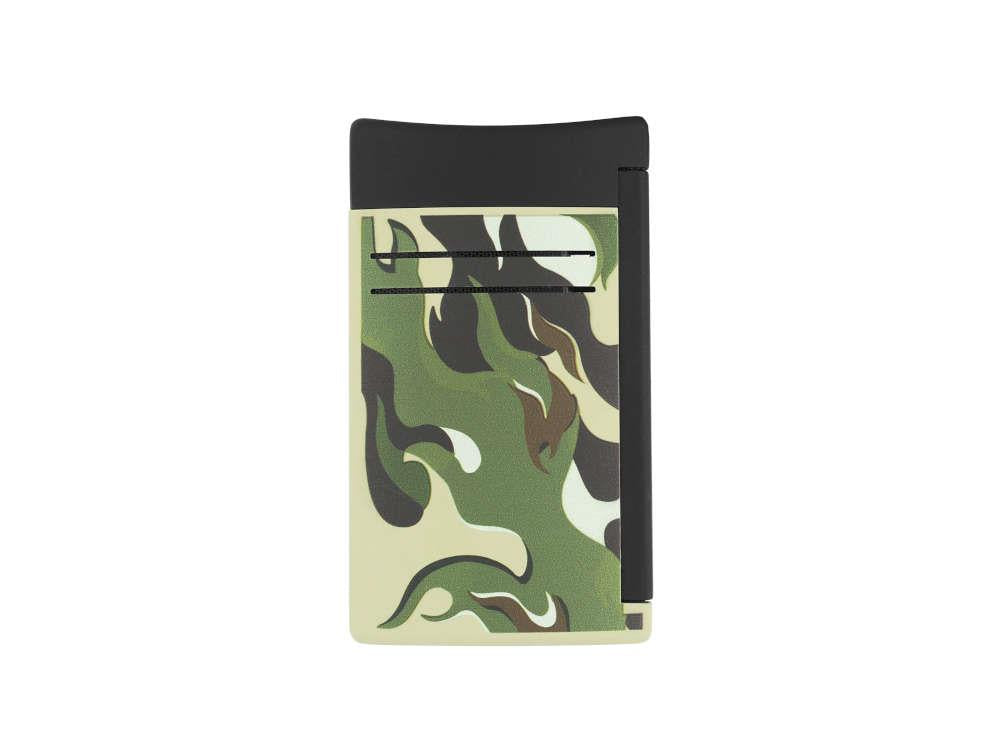 Briquet S.T. Dupont Camo Maxijet, Métal, PVD, Vert, Édition Limitée, 020150