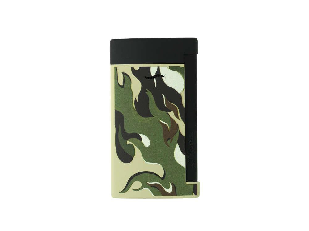 Briquet S.T. Dupont Camo Slim 7, Métal, PVD, Vert, Édition Limitée, 027750G