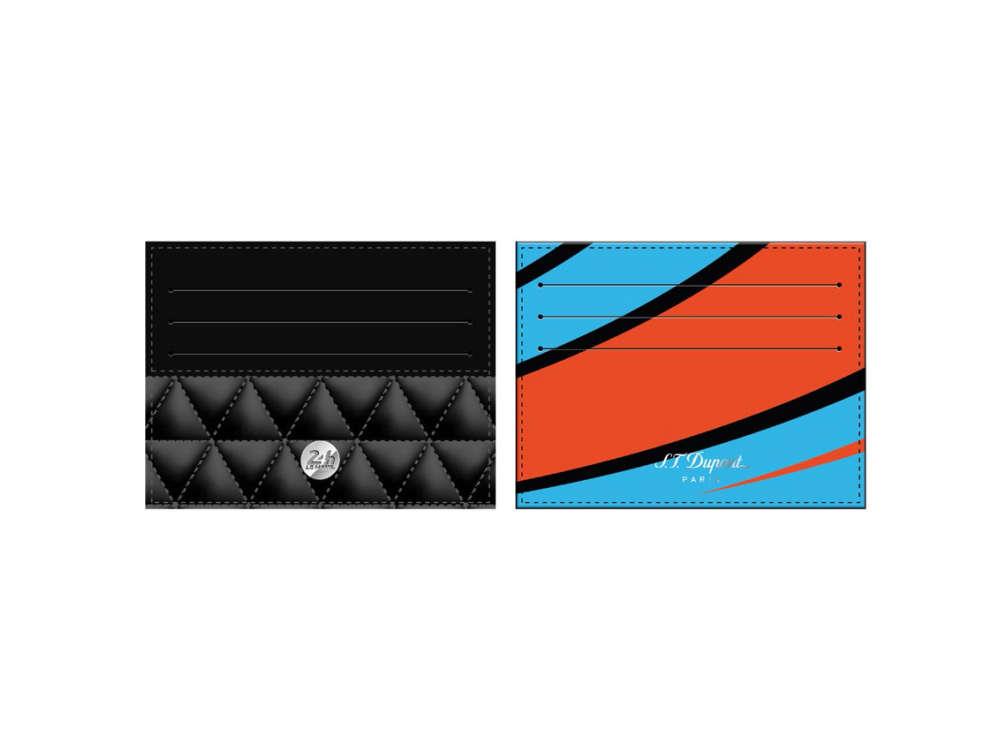 Porte-cartes S.T. Dupont 24H Du Mans, Cuir, Bleu, 6 Cartes de crédit, 161411