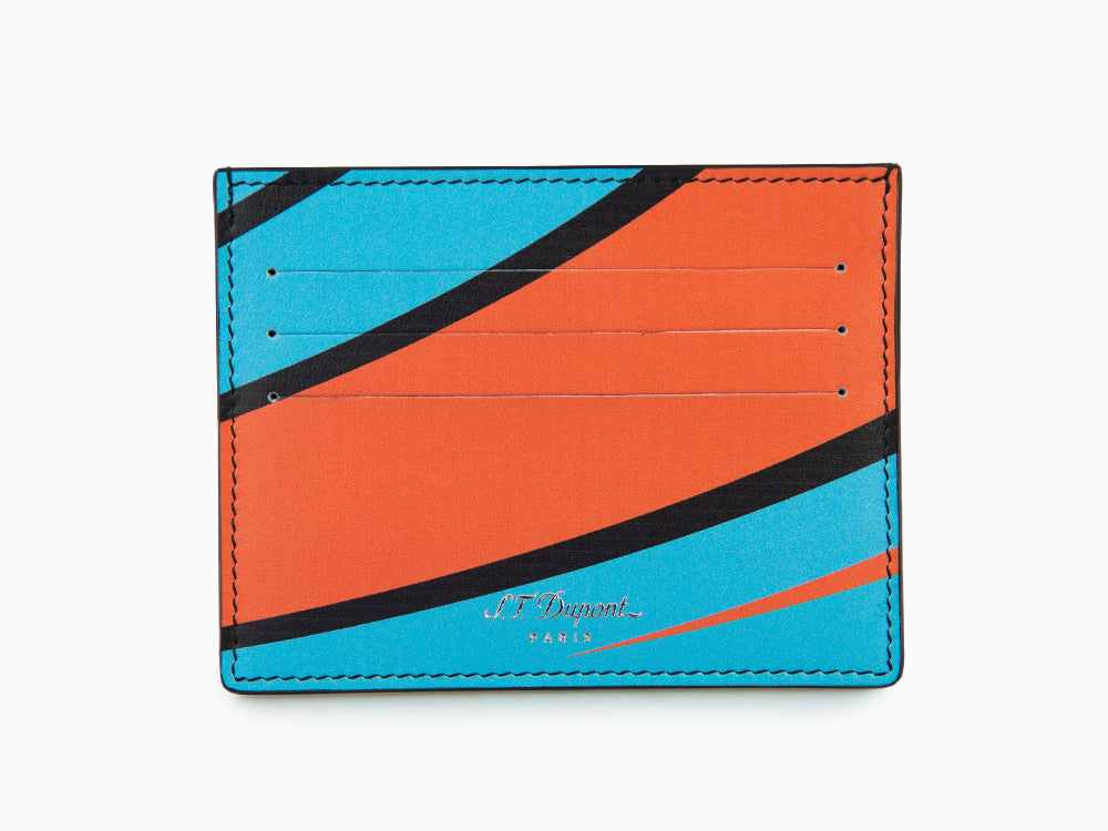 Porte-cartes S.T. Dupont 24H Du Mans, Cuir, Bleu, 6 Cartes de crédit, 161411
