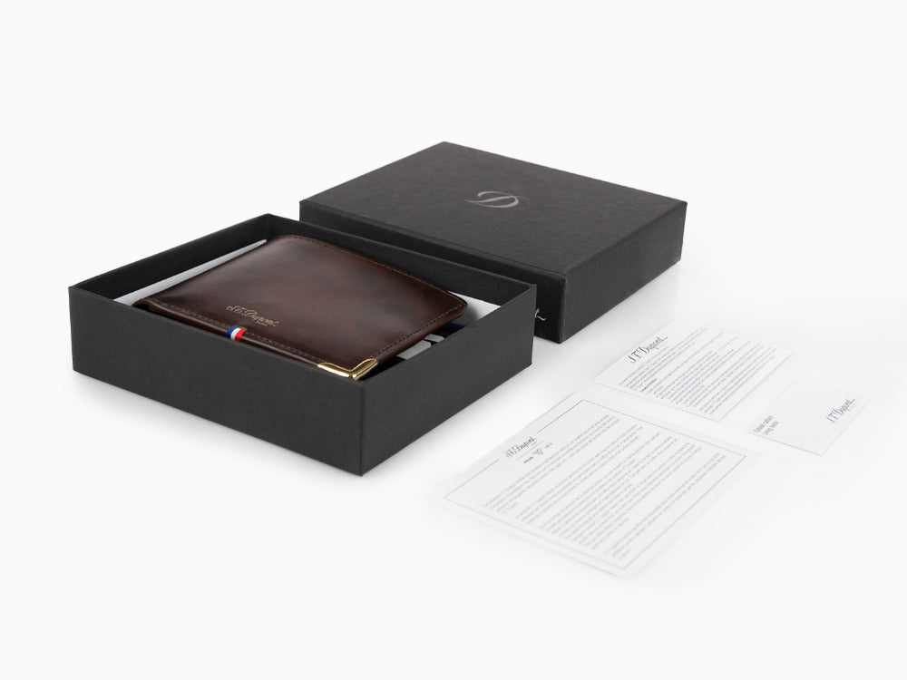 Portefeuille S.T. Dupont Atelier Cloudy, Marron, Cuir, 6 Cartes, 190453