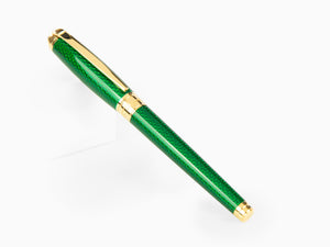Roller S.T. Dupont Line D Guilloche Large, Laque, Vert, Attributs or, 412113L