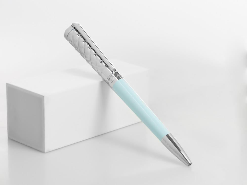 Stylo bille S.T. Dupont Liberté, Attributs Chromés, Bleu Pastel, 465279