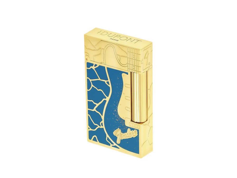 Briquet S.T. Dupont L2 Cling Fender, Laiton, Poudre d'or, Bleu, C16026CL