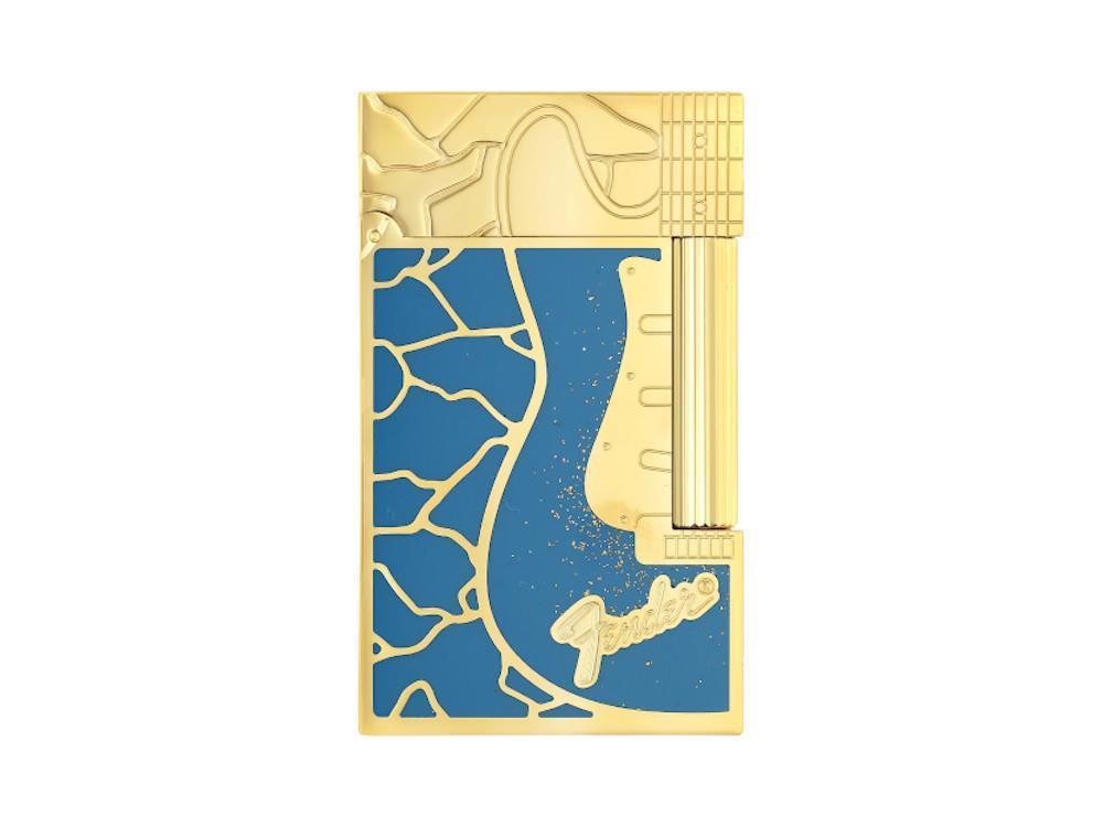 Briquet S.T. Dupont L2 Cling Fender, Laiton, Poudre d'or, Bleu, C16026CL