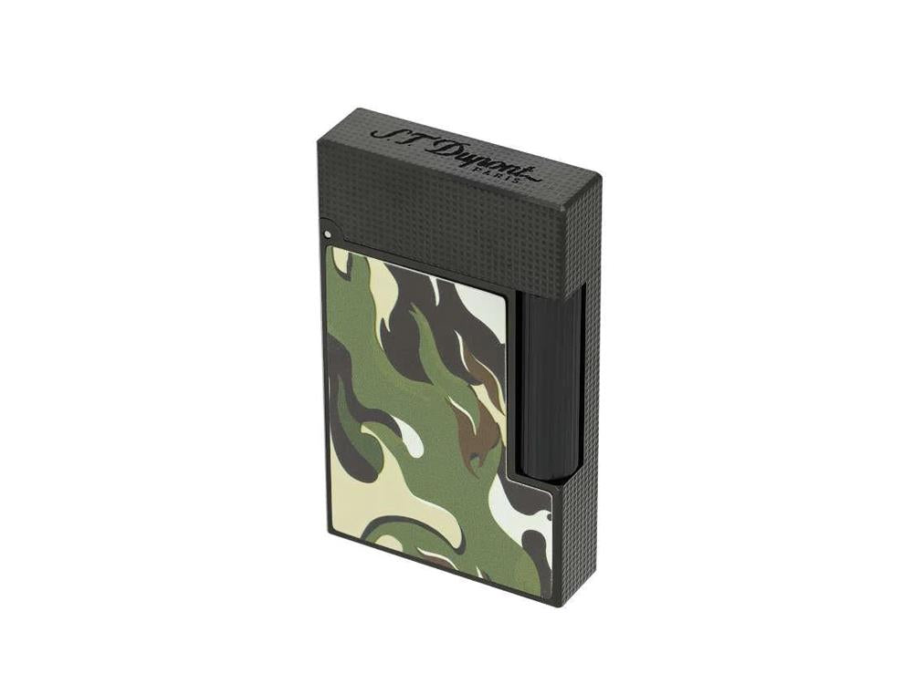 Briquet S.T. Dupont Camo Ligne 2, Métal, Vert, Édition Limitée, C16050