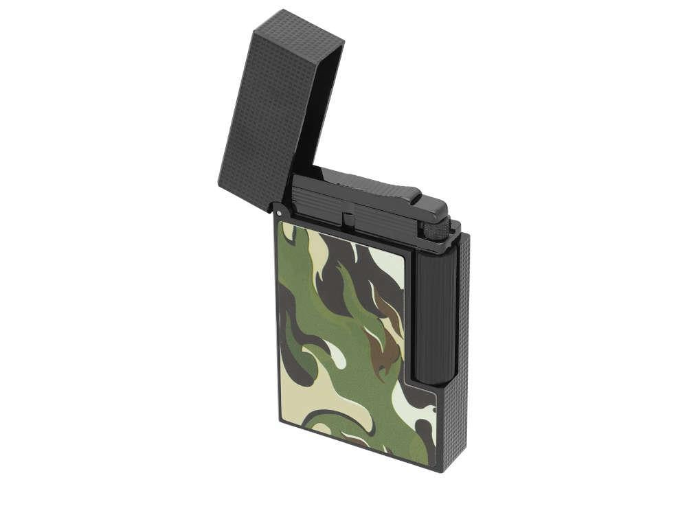 Briquet S.T. Dupont Camo Ligne 2, Métal, Vert, Édition Limitée, C16050