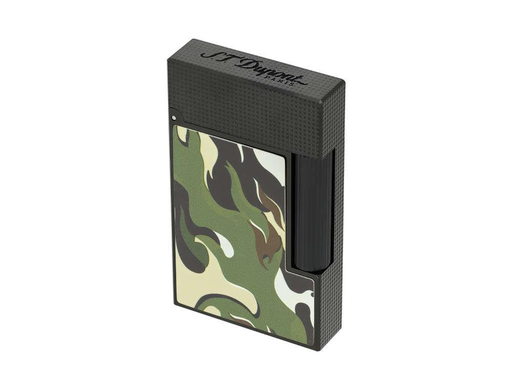 Briquet S.T. Dupont Camo Ligne 2, Métal, Vert, Édition Limitée, C16050