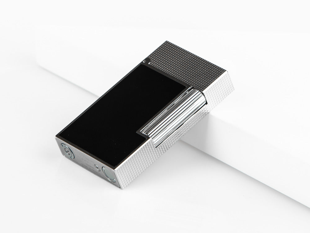 Briquet S.T. Dupont Ligne 2 Cling, Platine, Noir, C16602
