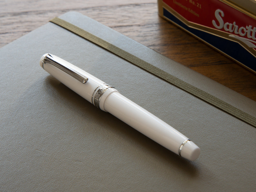 Stylo Plume Sailor Professional Gear Slim Silver, Blanc, Rhodium