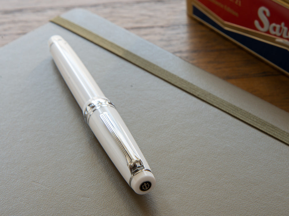 Stylo Plume Sailor Professional Gear Slim Silver, Blanc, Rhodium