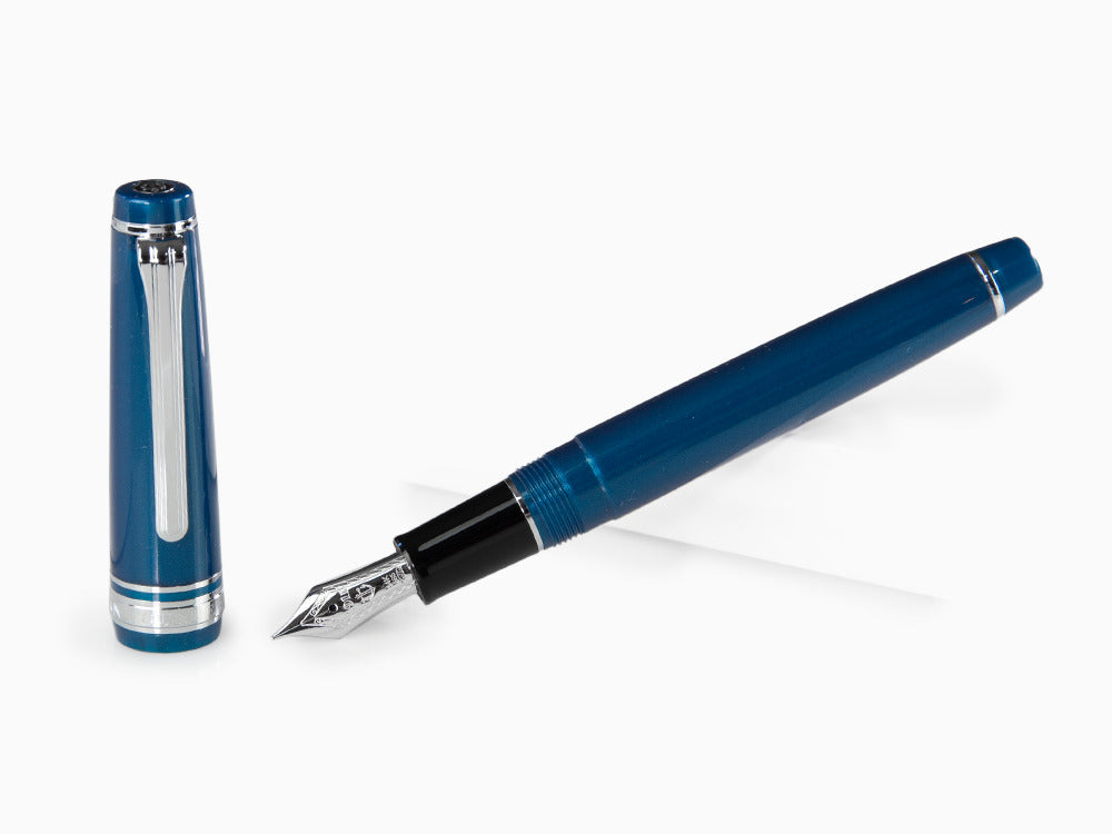 Stylo Plume Sailor Professional Gear Slim Silver, Metallic Blue, Rhodium