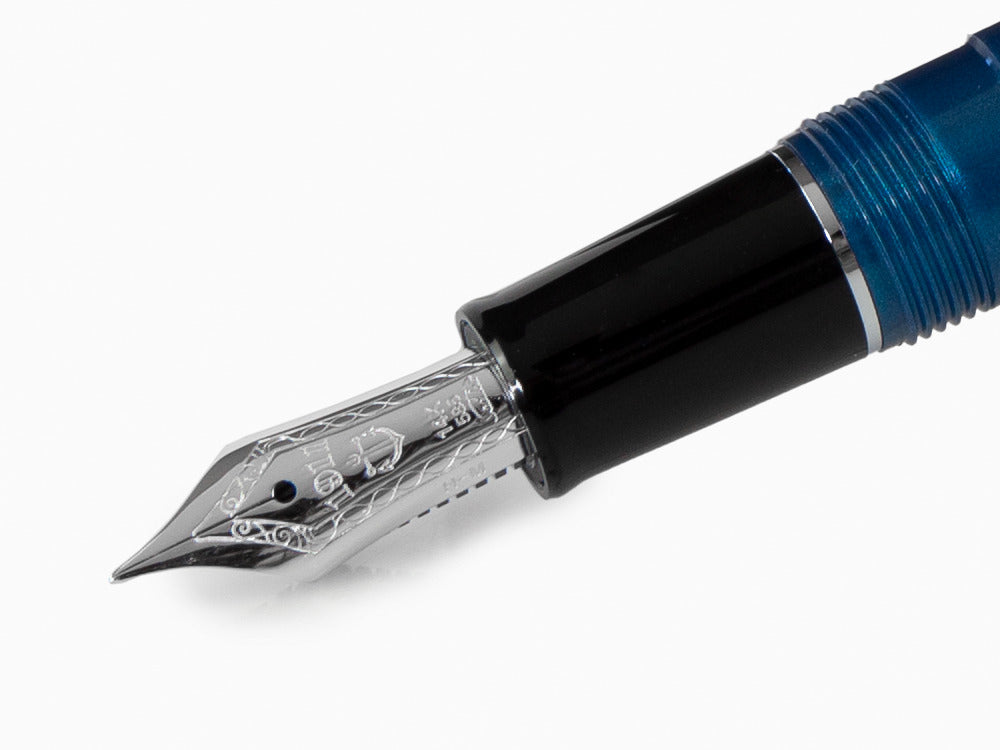 Stylo Plume Sailor Professional Gear Slim Silver, Metallic Blue, Rhodium