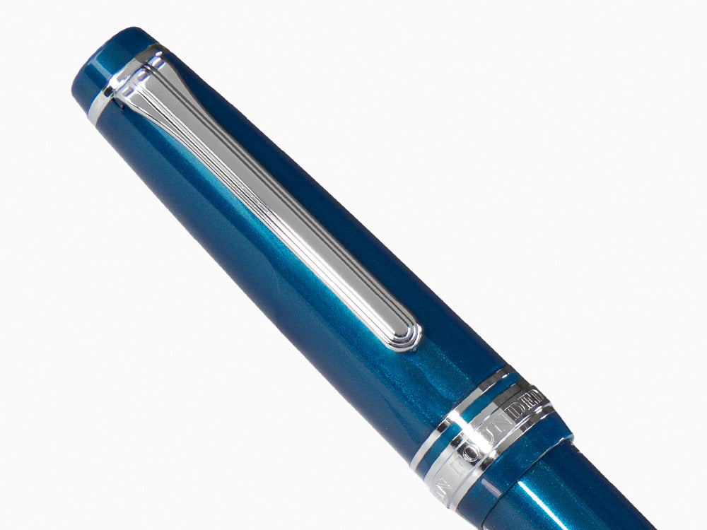 Stylo Plume Sailor Professional Gear Slim Silver, Metallic Blue, Rhodium