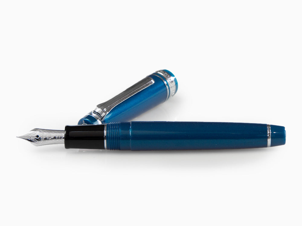 Stylo Plume Sailor Professional Gear Slim Silver, Metallic Blue, Rhodium
