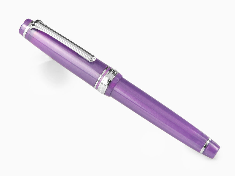 Stylo Plume Sailor Professional Gear Slim Silver, Metallic Violet