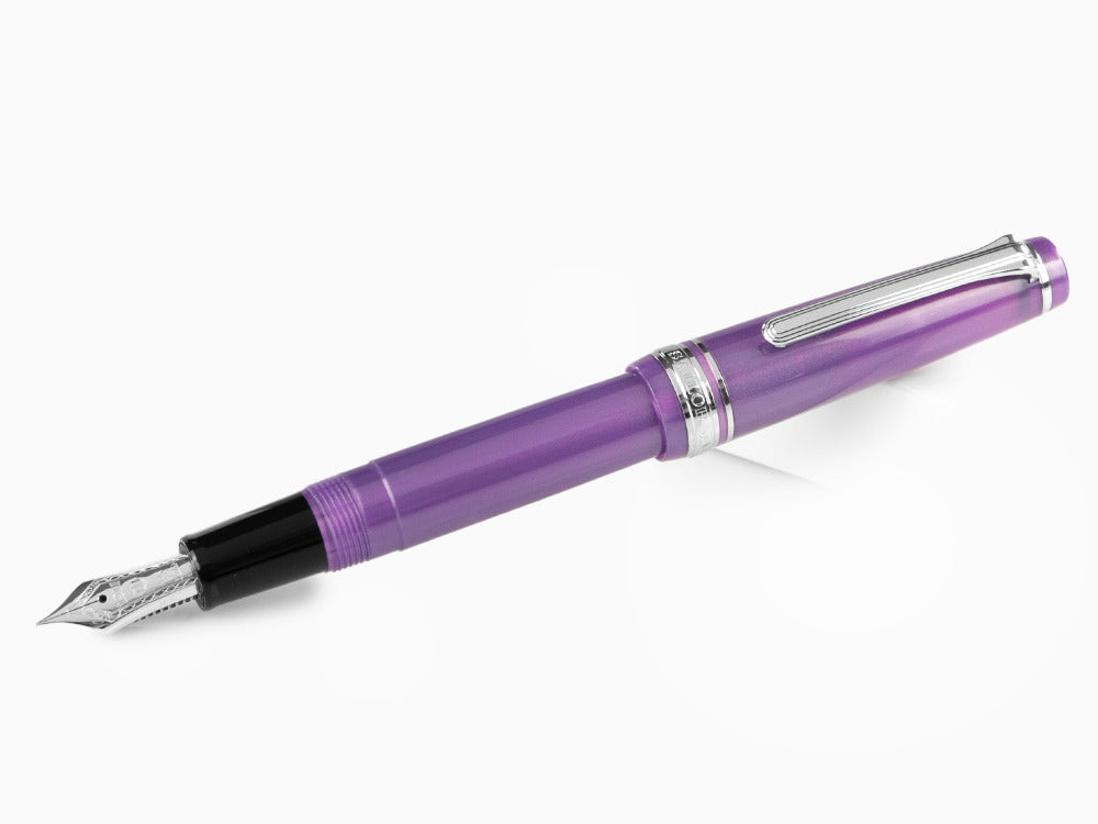 Stylo Plume Sailor Professional Gear Slim Silver, Metallic Violet