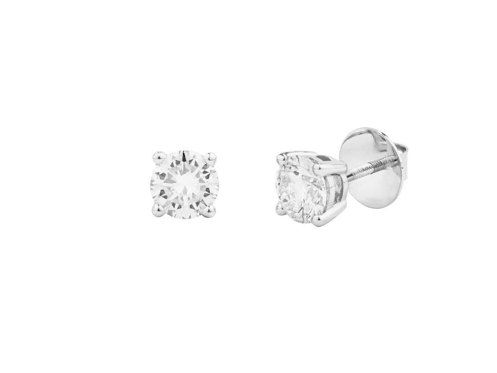 Solitario Boucles d’Oreilles Taille Brillant en Or Blanc 18K de 1.9 ct, CEW10006
