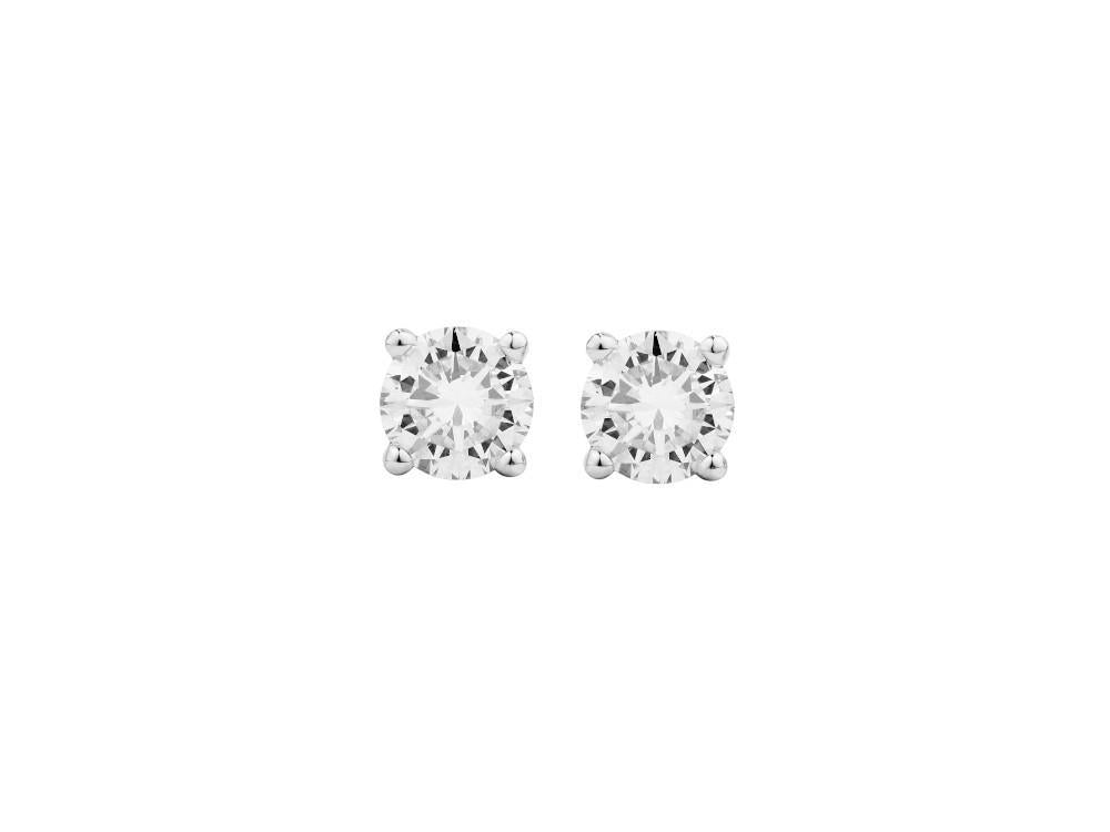 Solitario Boucles d’Oreilles Taille Brillant en Or Blanc 18K de 1.9 ct, CEW10006