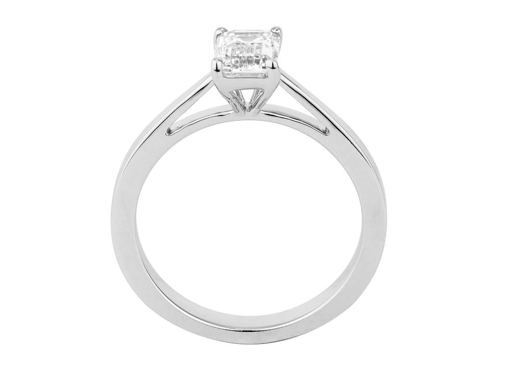 Solitario Bague Solitaire Taille Baguette 18K Or Blanc 1 ct, CLRW10442-14