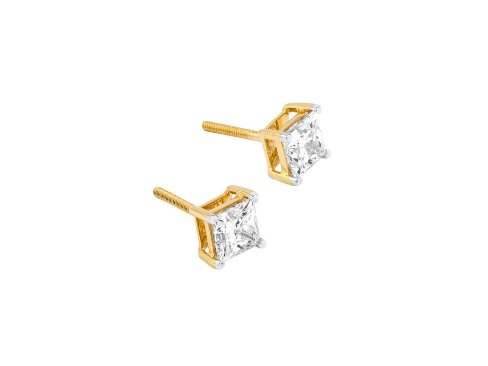 Solitario Boucles d’Oreilles taille Princesse en Or 18K de 2.1 ct, ERY00003-103