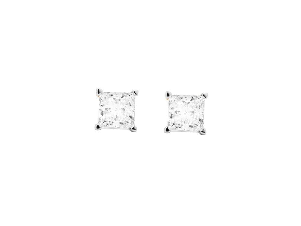 Solitario Boucles d’Oreilles taille Princesse en Or 18K de 2.1 ct, ERY00003-103