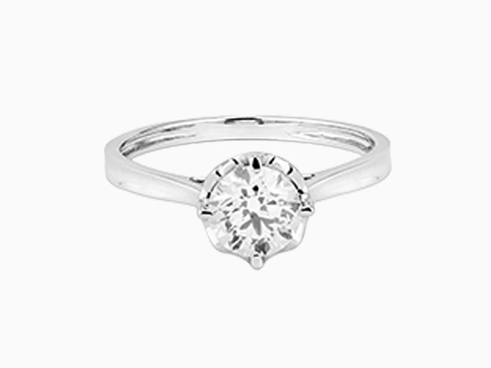 Solitario Bague Solitaire Taille Brillant Or Blanc 18K 0.8 ct, LRW00569-085-13