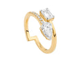 Solitario Bague Toi et Moi en 18K Taille Émeraude et Poire 1.5 ct, LRY00405-13