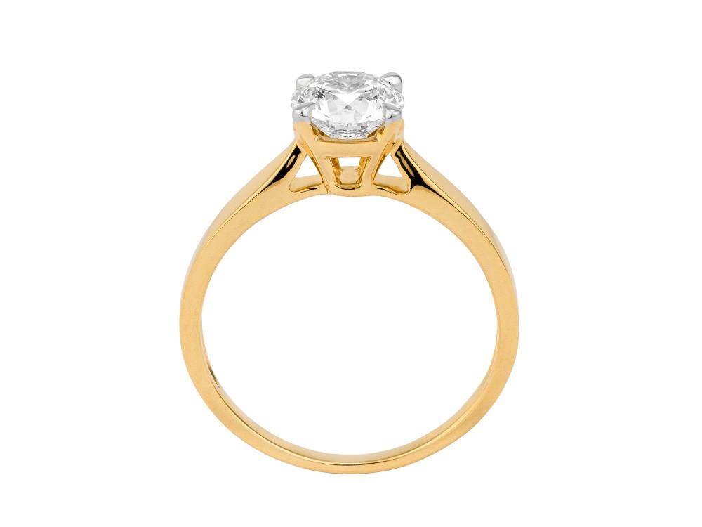 Solitario Bague Solitaire Taille Brillant 18K Or 1 ct, LRY00522-100-14