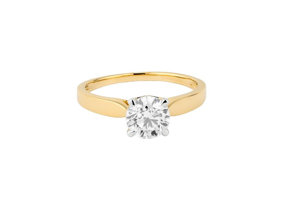 Solitario Bague Solitaire Taille Brillant 18K Or 1 ct, LRY00522-100-14