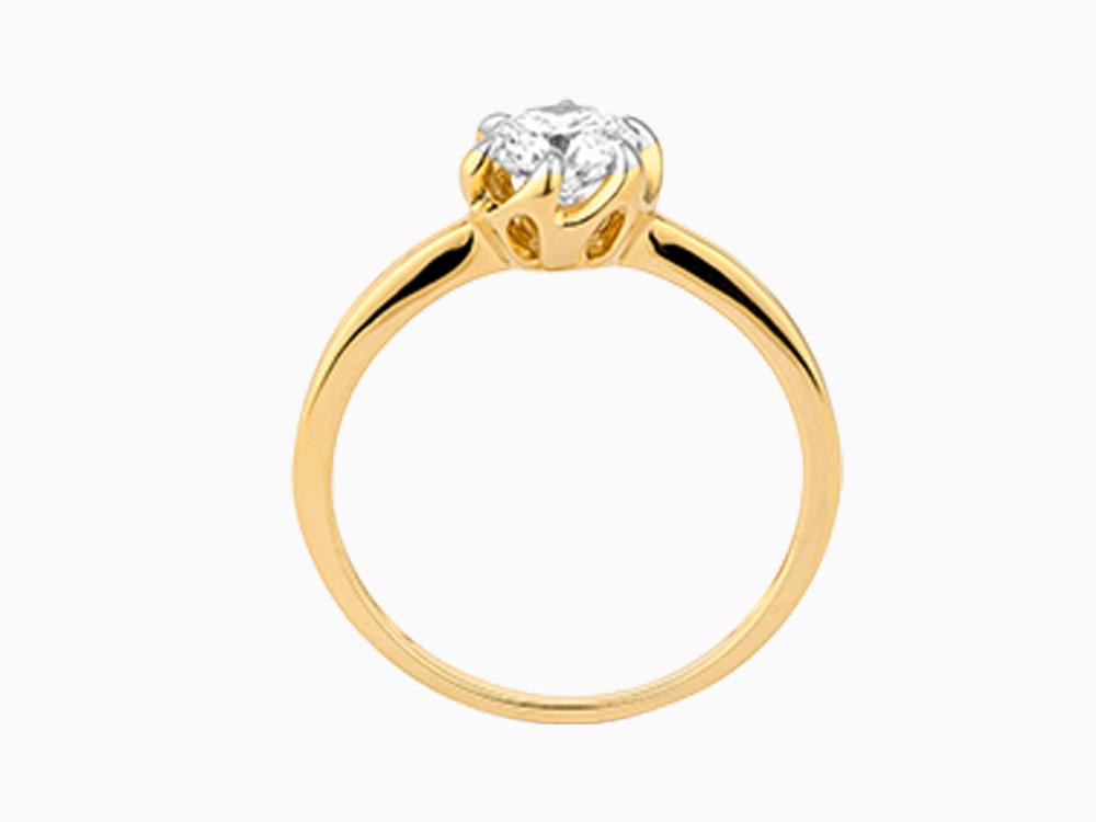 Solitario Bague Solitaire Taille Brillant Or 18K 0,6 ct, LRY00585-065-14