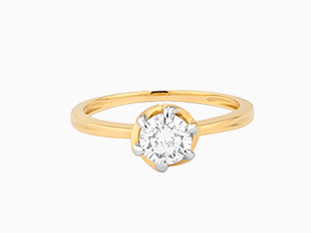Solitario Bague Solitaire Taille Brillant Or 18K 0,6 ct, LRY00585-065-14