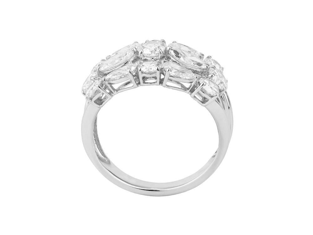 Solitario Bague Trois Rangs en Or blanc 18K de 2.5 ct, NLW00001-13