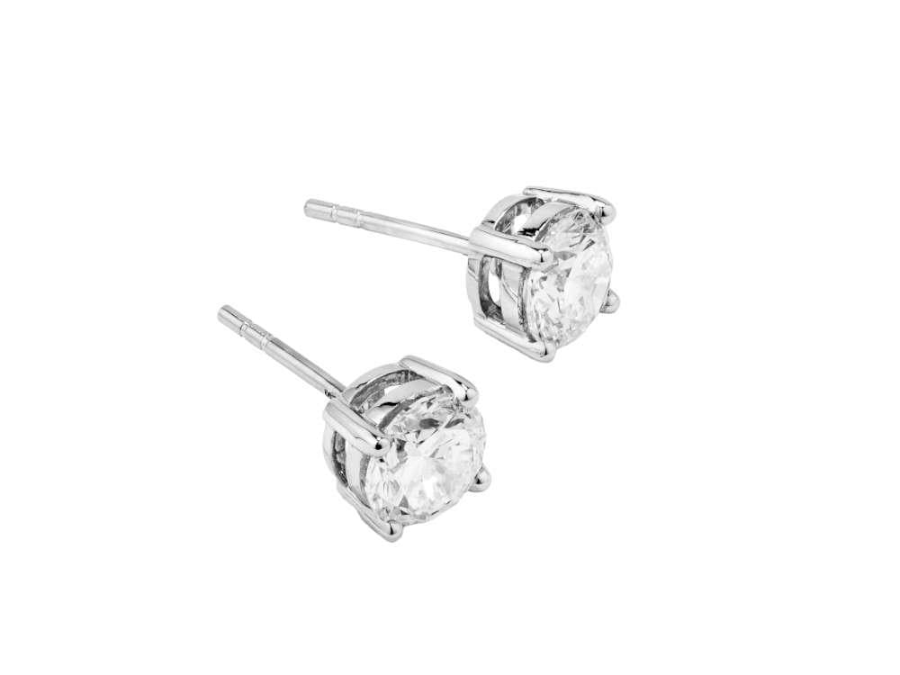 Solitario Boucles d’Oreilles Taille Brillant en Or Blanc 18K de 2 ct, PEW10226
