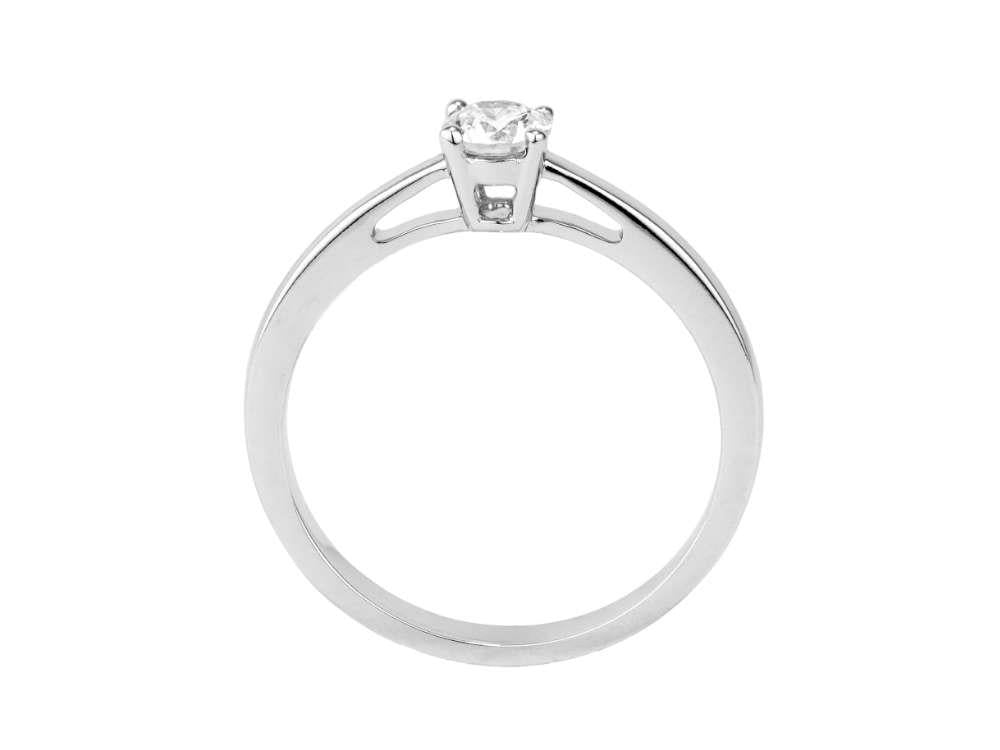 Solitario Bague Solitaire Taille Brillant En Or Blanc 18K de 0.3 ct, PRW10223-14