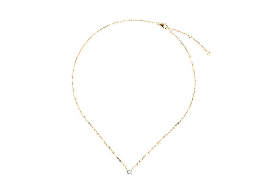 Solitario Pendentif Taille Princesse en Or 18K de 1ct, PY11678F