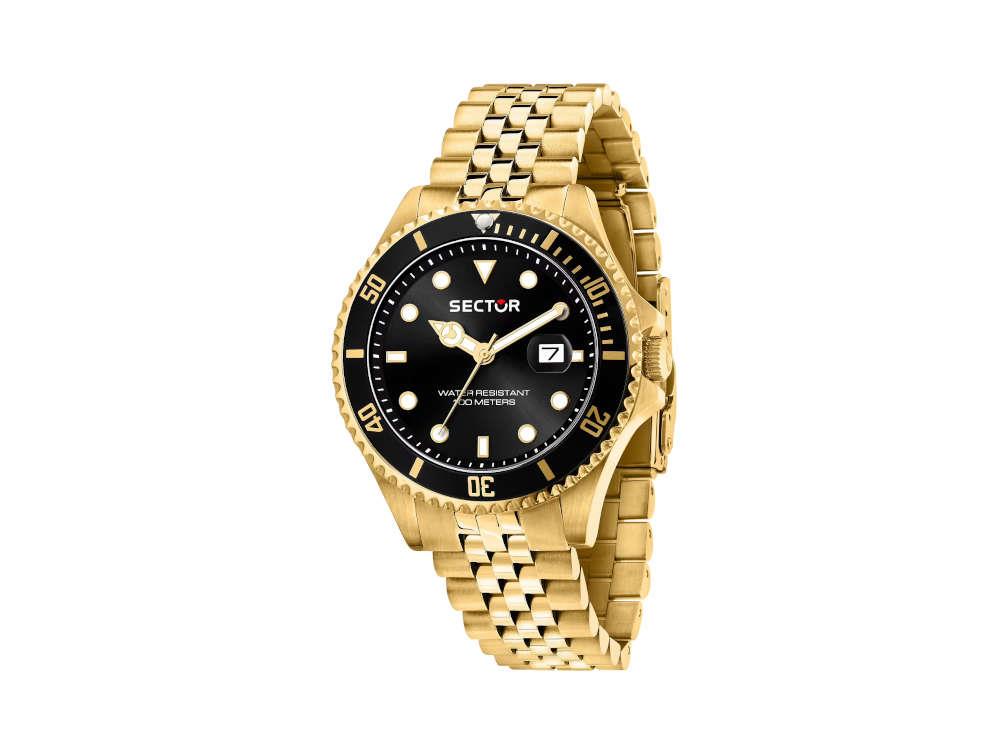 Montre à Quartz Sector No Limits 230, PVD Or, Noir, 43 mm, R3253161051