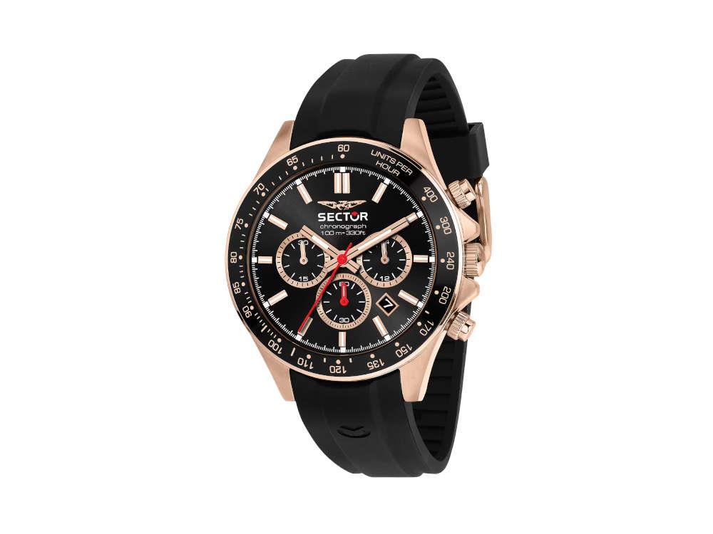 Montre à Quartz Sector No Limits 230, PVD Or Rose, Noir, 43 mm, R3271661029