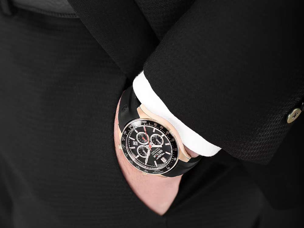 Montre à Quartz Sector No Limits 230, PVD Or Rose, Noir, 43 mm, R3271661029