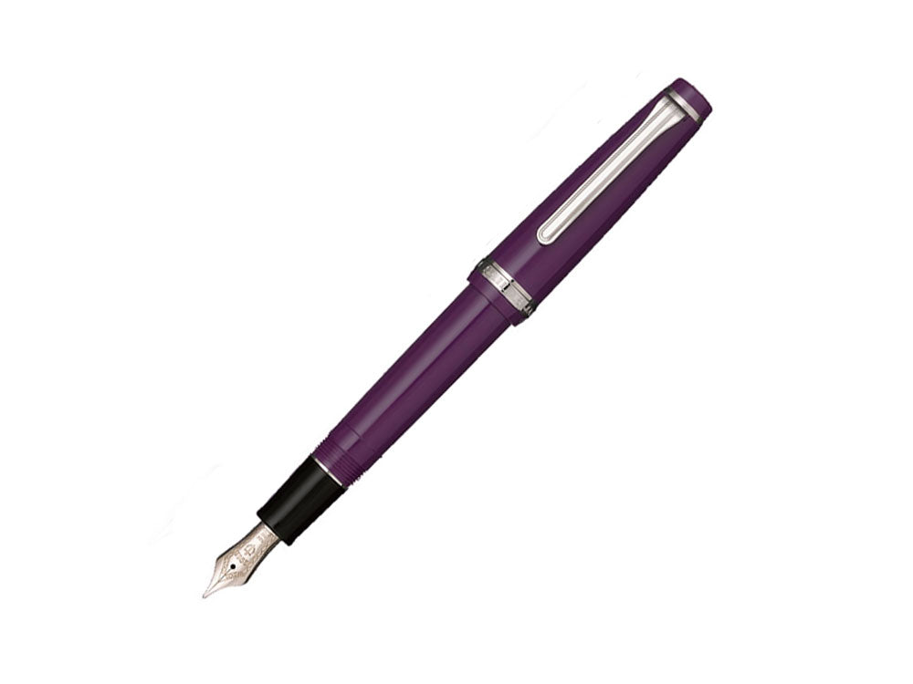 Stylo Plume Sailor Professional Gear Slim Silver, Metallic Violet