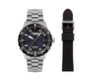 Set Montre Automatique Zeppelin Eurofighter, PVD, Bleu, 43 mm, Jour, 7268M-3