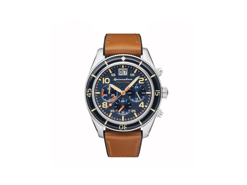 Montre à Quartz Spinnaker Fleuss, Bleu, 43 mm, Chronographe, SP-5085-02