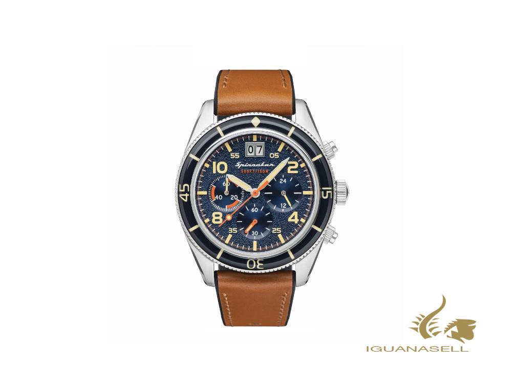 Montre à Quartz Spinnaker Fleuss, Bleu, 43 mm, Chronographe, SP-5085-02