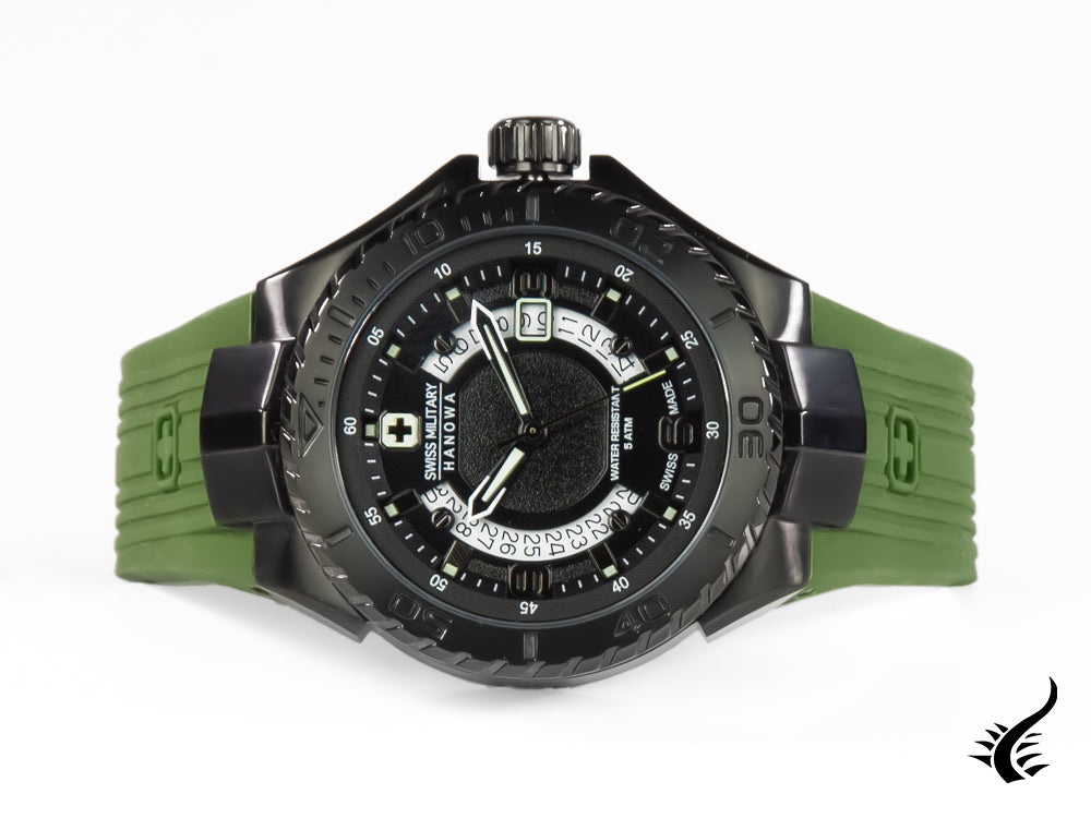 Montre à Quartz Swiss Military Hanowa Aqua Seaman, Noir, PVD, 6-4327.13.007.06